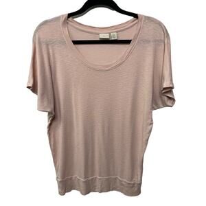 St. Tropez West Scoop Neck Dolman Sleeve Blouse Pullover Peach Pink Womens Sze M